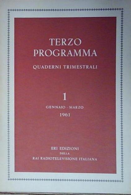 Cesare lupo TERZO PROGRAMMA, N 1, GENNAIO-MARZO 1961. QUADERNI TRIMESTRALI. … | Immagine Gallery 2