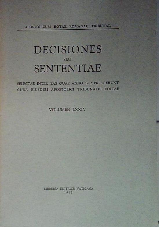 decisiones seu sententiae lxxiv | Immagine principale