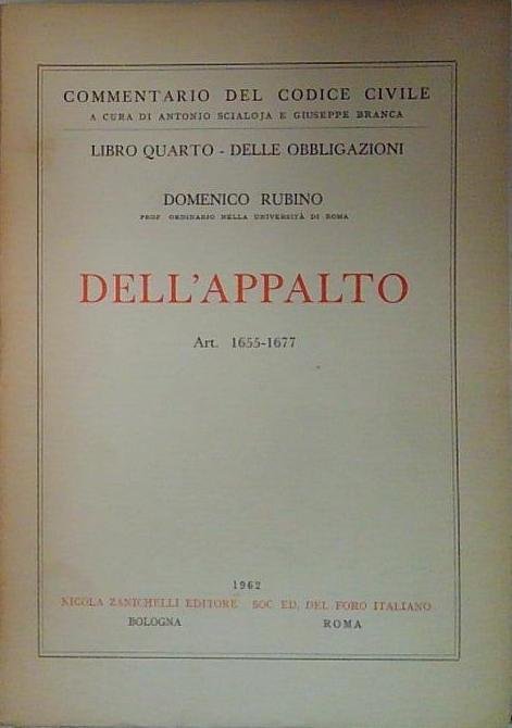 DELL'APPALTO. Art.1655-1677 | Immagine principale