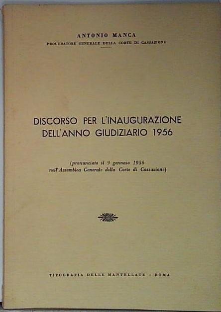 discorso per l'inaugurazione dell'anno giudiziario 1956 | Immagine principale
