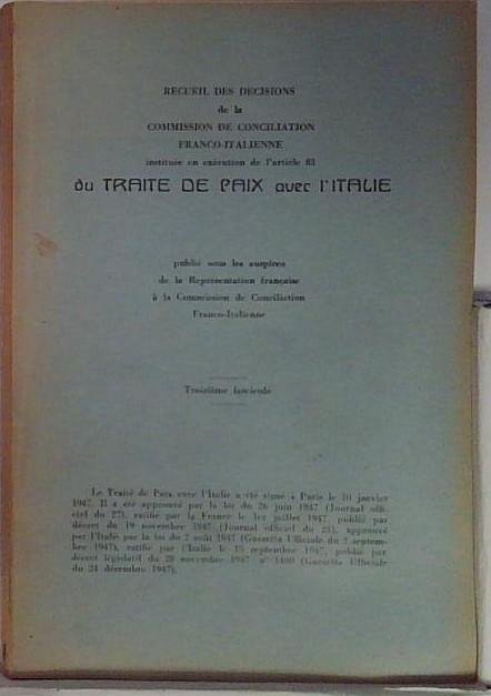 du traite de paix avec l'italie