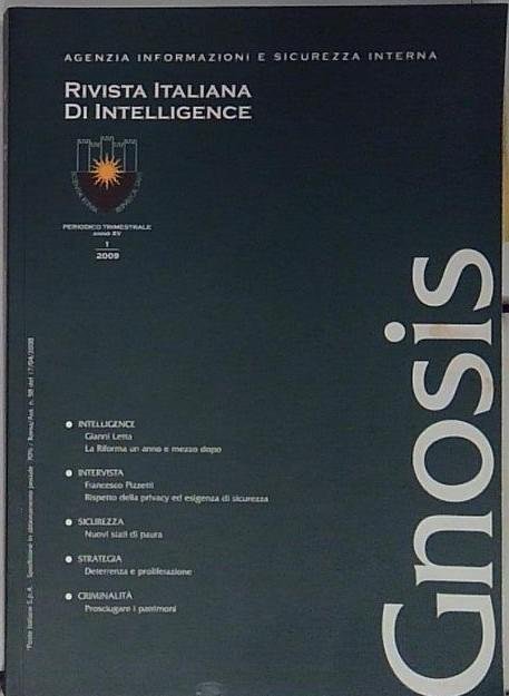 Gnosis. Rivista italiana di Intelligence (2009) (Vol. 1) | Immagine principale