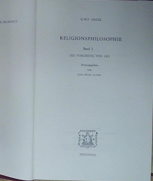 Hegel RELIGIONSPHILOSOPHIE BAND 1 bibliopolis | Immagine Gallery 2
