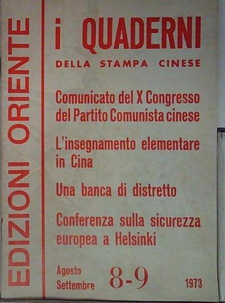 i quaderni della stampa cinese 8 9 1973 | Immagine principale