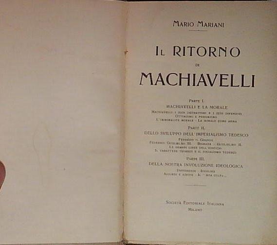 il ritorno di machiavelli | Immagine principale
