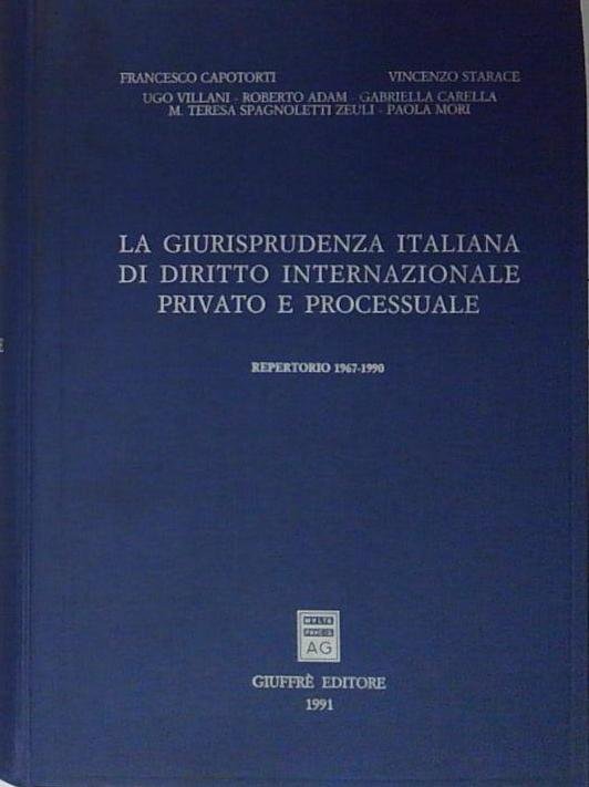 la giurisprudenza italiana di diritto internazionale privato e processuale reper | Immagine principale