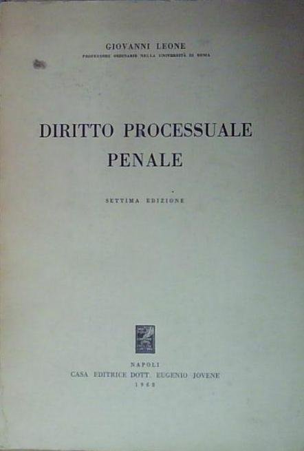 Leone giovanni DIRITTO PROCESSUALE PENALE Casa Editrice Dott.Eugenio Jovene | Immagine Gallery 2