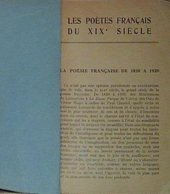LES POETES FRANCAIS DU XIX SIECLE | Immagine principale