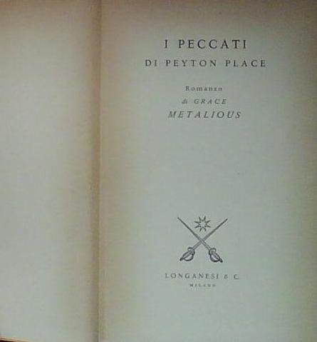 Metalious g. METALIOUS G. - I PECCATI DI PEYTON PLACE. … | Immagine Gallery 2