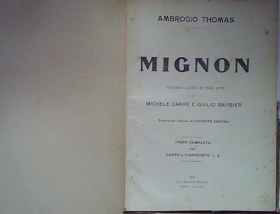 mignon canto e pianoforte