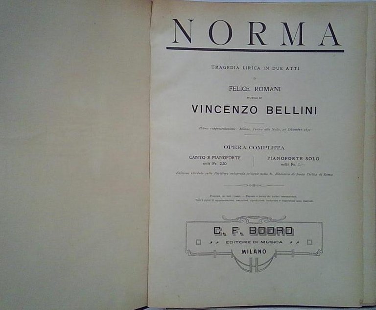 norma felice romani  vincenzo bellini canto e pianoforte pianoforte solo