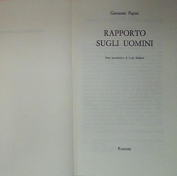 Rapporto Sugli Uomini