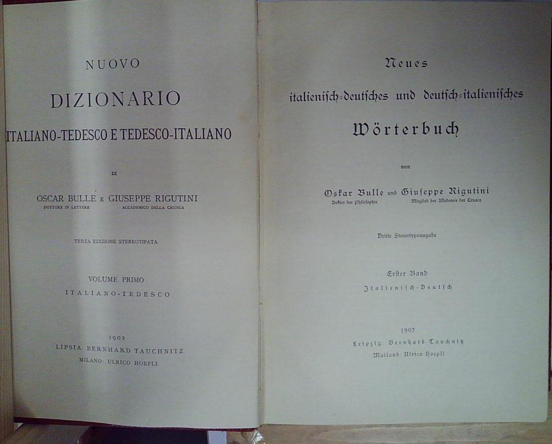 RIGUTINI BULLE NUOVO DIZIONARIO ITALIANO TEDESCO | Immagine principale