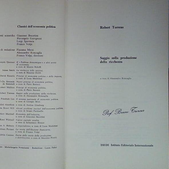 saggio sulla produzione della ricchezza | Immagine principale