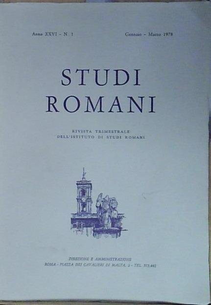 STUDI ROMANI ANNO XXVI N 1 GEN MAR 1978 | Immagine Gallery 2