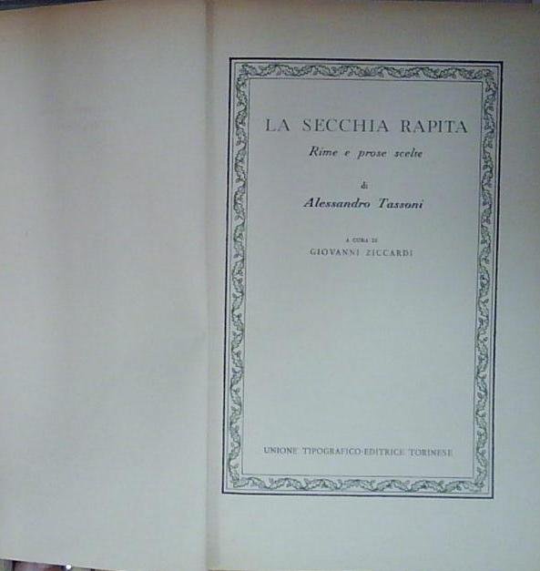 Tassoni LA SECCHIA RAPITA. UTET (ediz. Originale) | Immagine Gallery 2