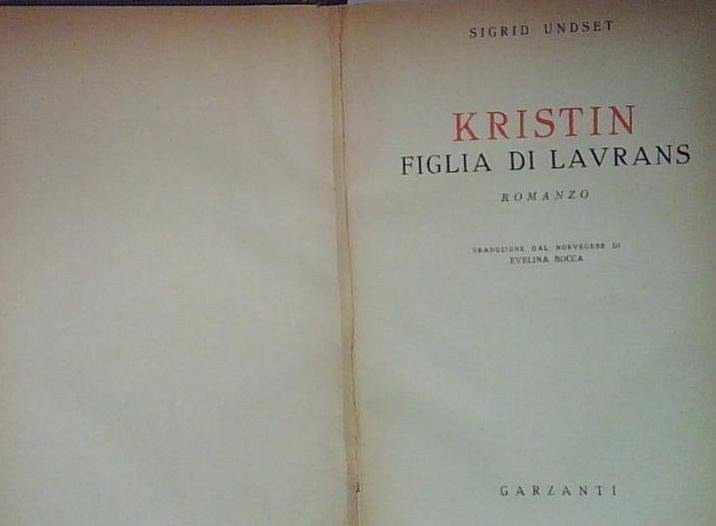 Undset KRISTIN FIGLIA DI LAVRANS | Immagine Gallery 2