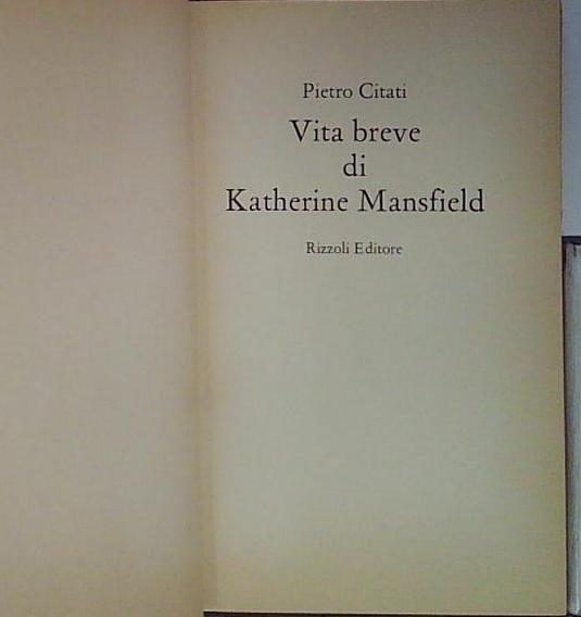 vita breve di katherine mansfield | Immagine principale