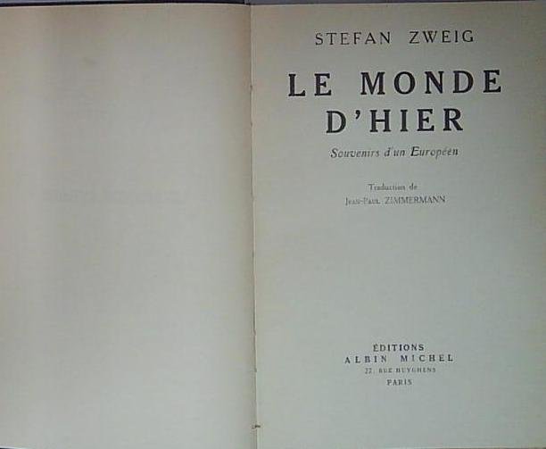 Zweig LE MONDE D&amp;#039;HIER | Immagine principale