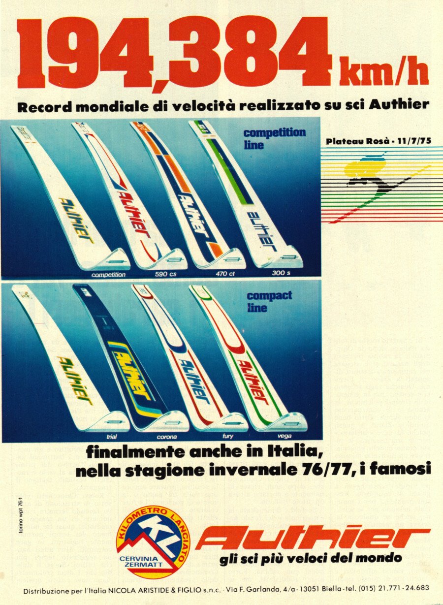 194,384 km/h. Authier gli sci più veloci al mondo. Advertising … | Immagine principale