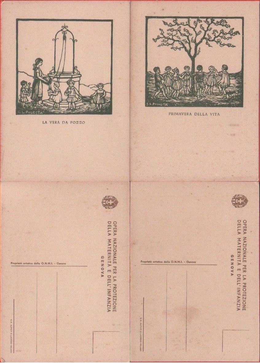 2 Cartoline - Opera nazionale della maternità e dell'infanzia. Ill. … | Immagine principale