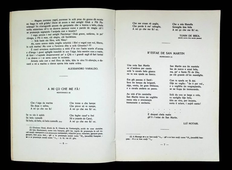 A Barma Grande Antulugia Intemelia Libru Primu Dialetti Ventimiglia Mentone …