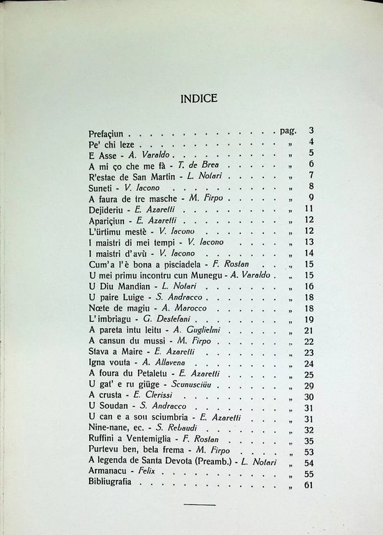 A Barma Grande Antulugia Intemelia Libru Primu Dialetti Ventimiglia Mentone …