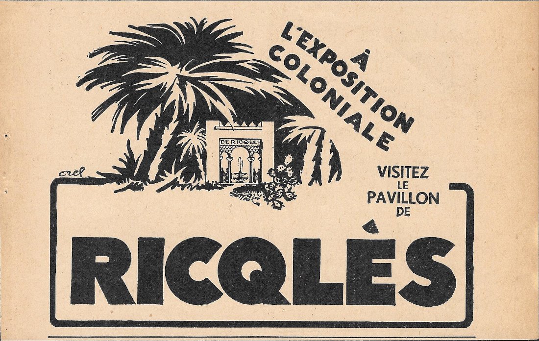 A l'exposition coloniale visitez le pavillon de Ricqlès - Advertising … | Immagine principale