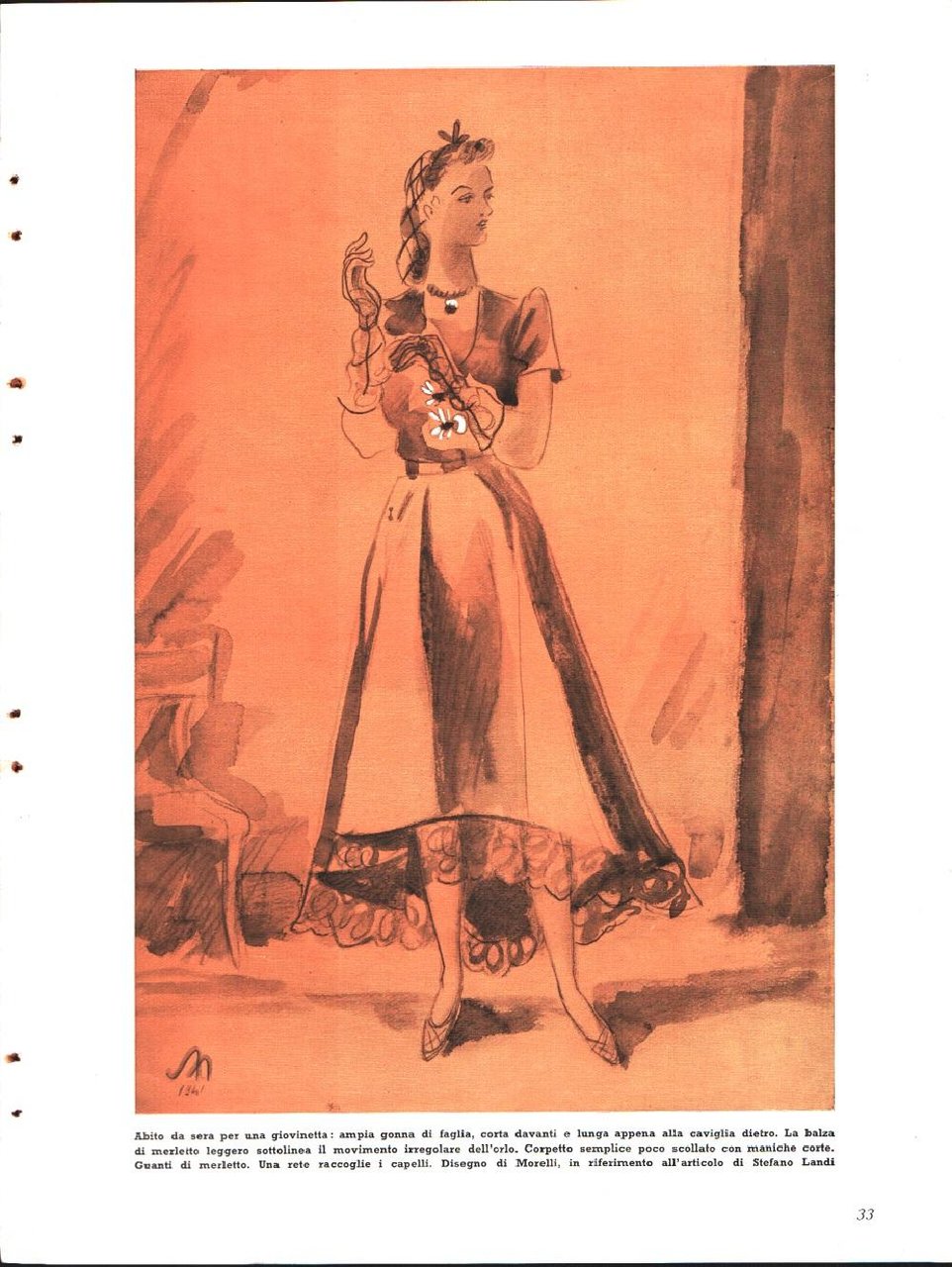 Abito da sera per giovinetta. Illustratore Moretti. 1941 | Immagine principale