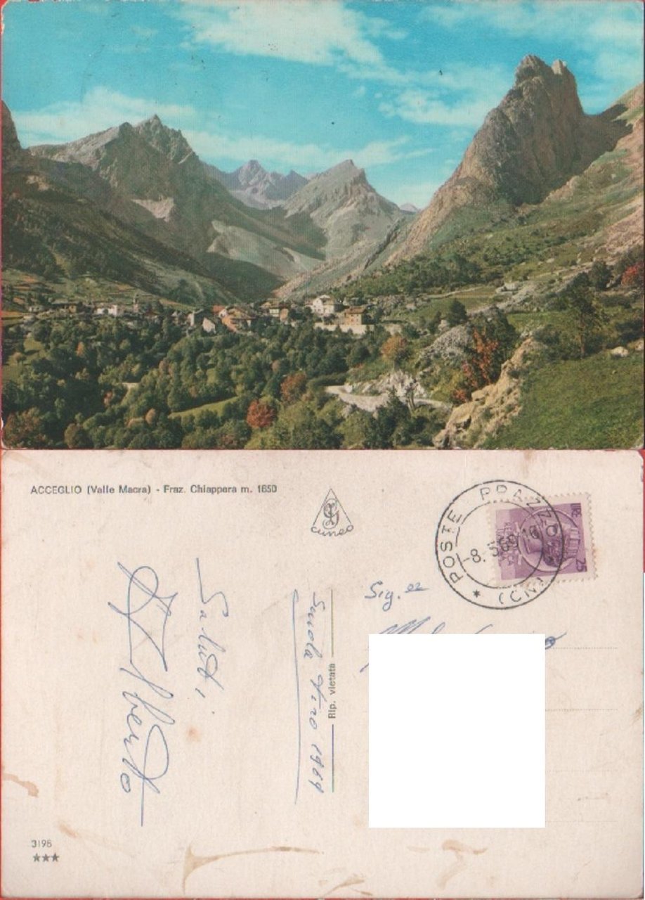 Acceglio. Fraz. Chiappera. Viaggiata | Immagine principale