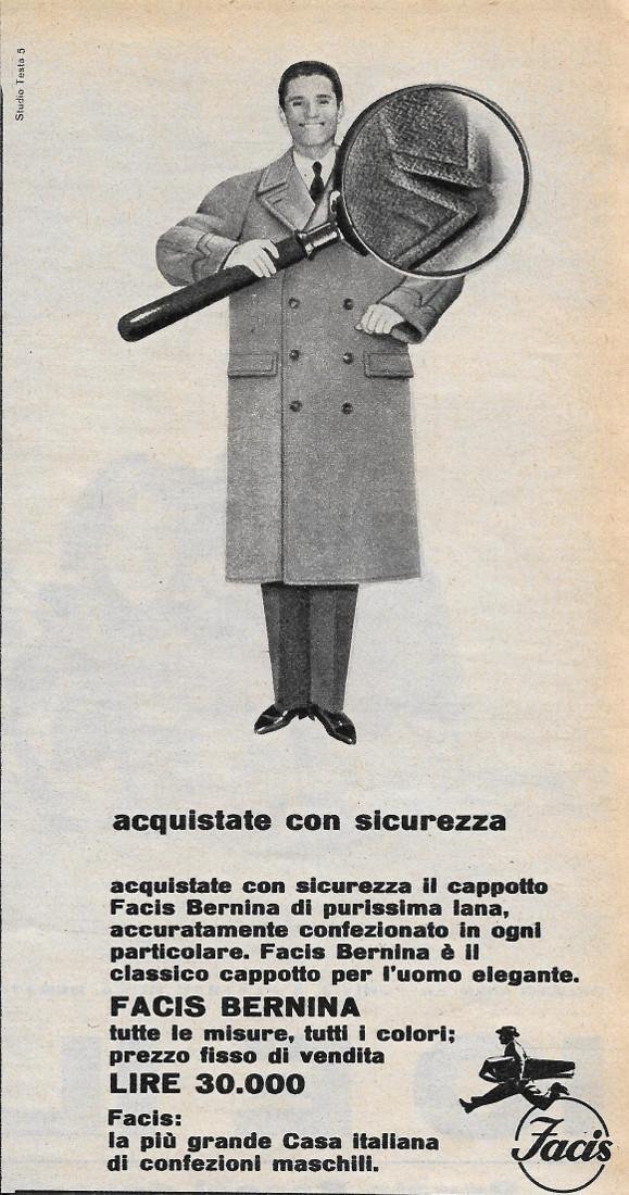 Acquistate con sicurezza Facis Bernina. Advertising 1956 | Immagine principale