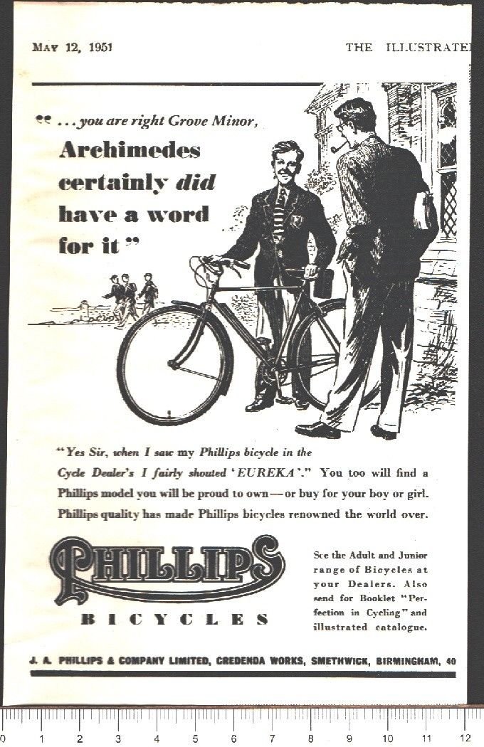 Advertising - Biciclette Phillips - Pubblicità 1951 | Immagine principale