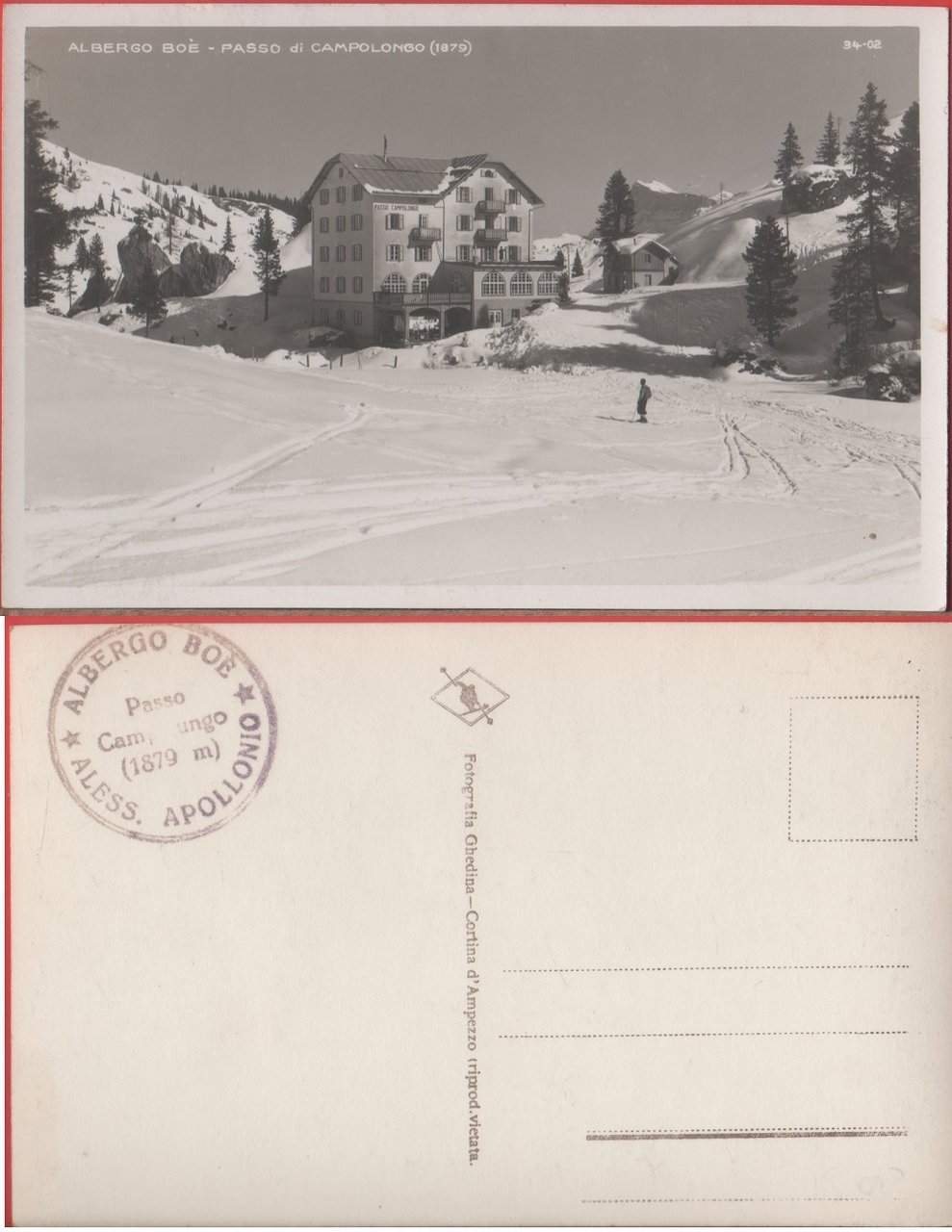 Albergo Boè. Passo di Campolungo. Non viaggiata | Immagine principale