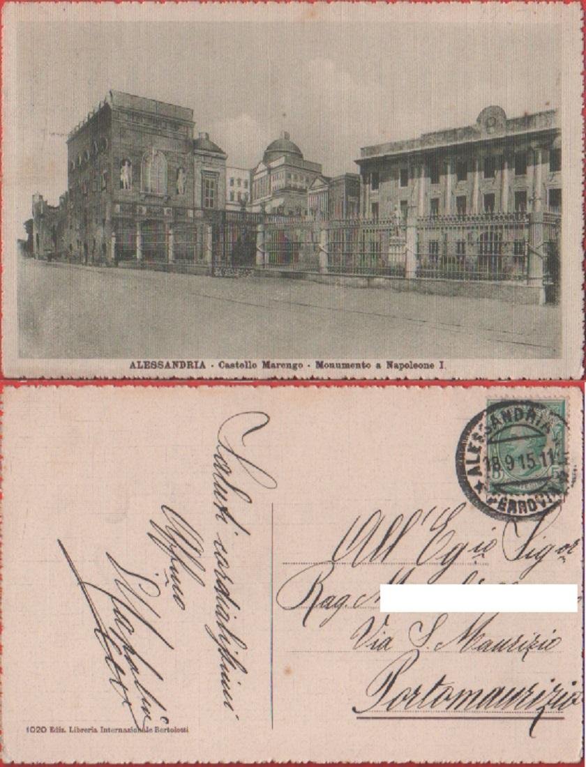 Alessandria. Castello Marengo. Monumento di Napoleone I. Viaggiata 1915 | Immagine principale