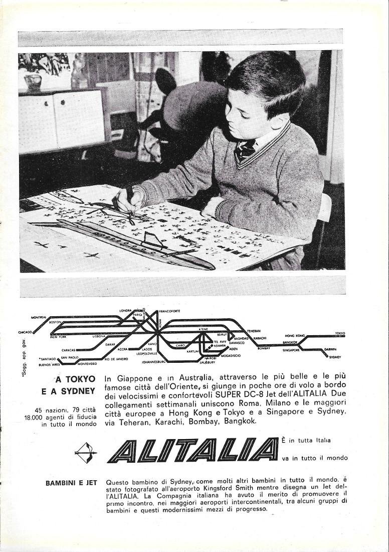 Alitalia. A Tokio e a Sydney. Advertising 1962 | Immagine principale