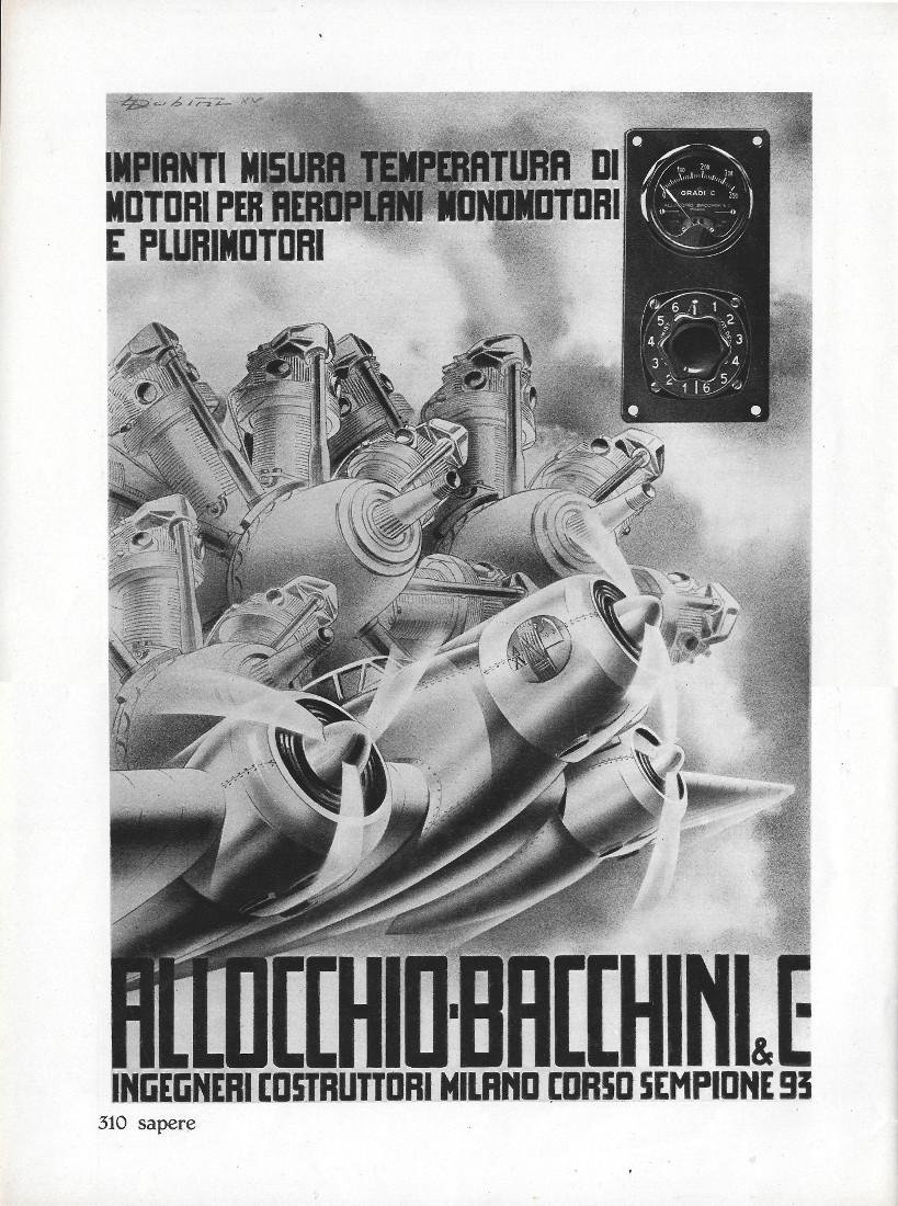 Allocchio Bacchini. Misura temperatura /Officine Galileo. Microscopio Zc-1. Advertising 1937 | Immagine principale