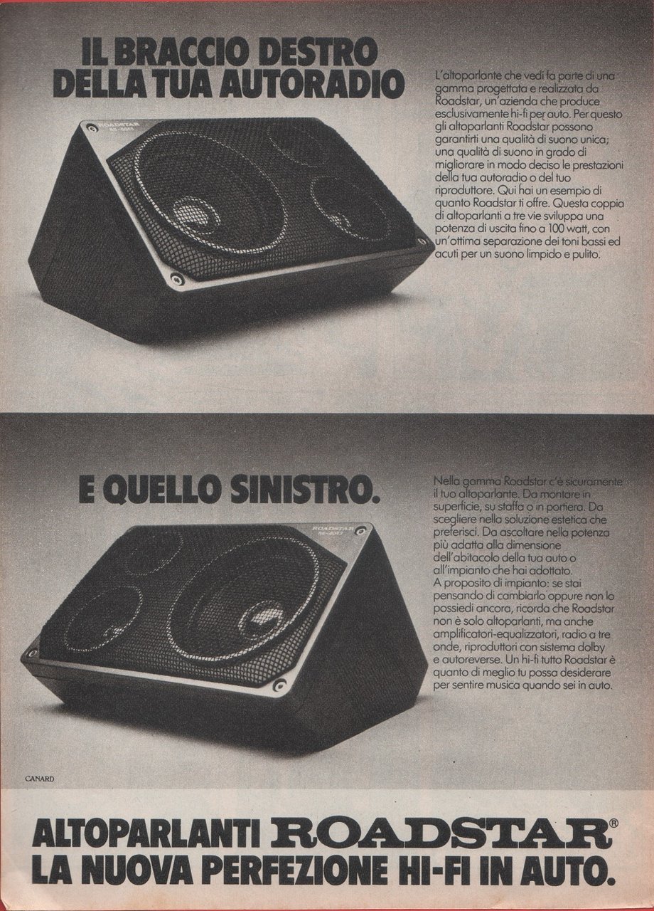 Altoparlanti Roadster. Advertising 1981 | Immagine principale