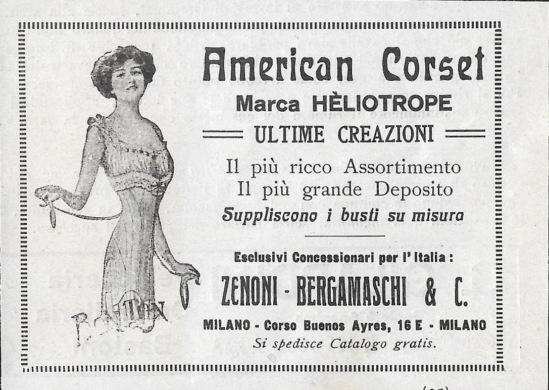 American Corset. Marca Hèliotrope. Advertising 1912 | Immagine principale