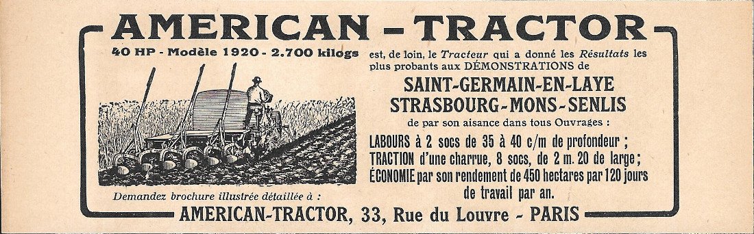 American-Tractor - Advertising 1920 | Immagine principale