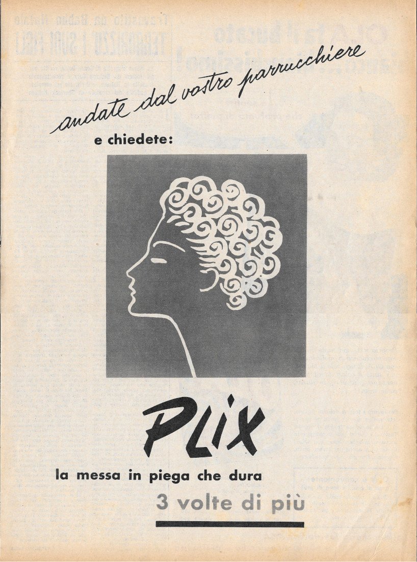 Andate dal vostro parrucchiere e chiedete PLIX - Advertising 1956 | Immagine principale