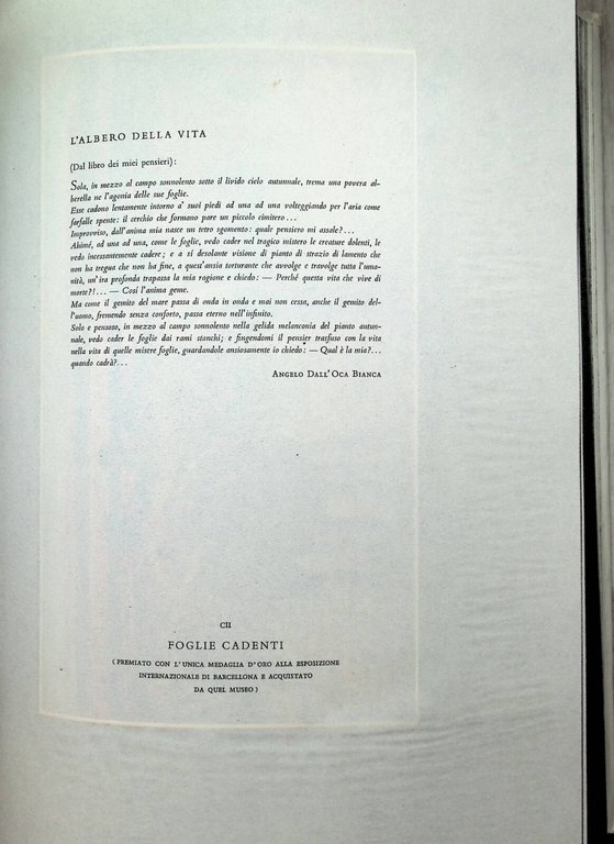 Angelo Dall'oca Bianca nell'Arte e Nella Vita Libro Catalogo Opere …