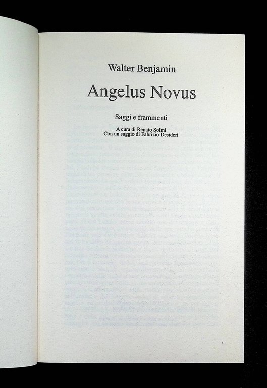 Angelus Novus (Novecento). Saggi e frammeti. Mondolibri