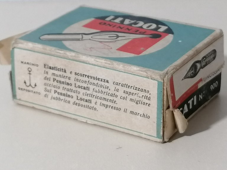 Antica Scatola Pennino Locati N^ 900 Milano Pennini Vintage Piena