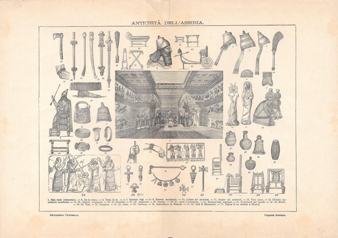 Antichità dell'Assiria. Lexicon Vallardi 1900 ca. | Immagine principale