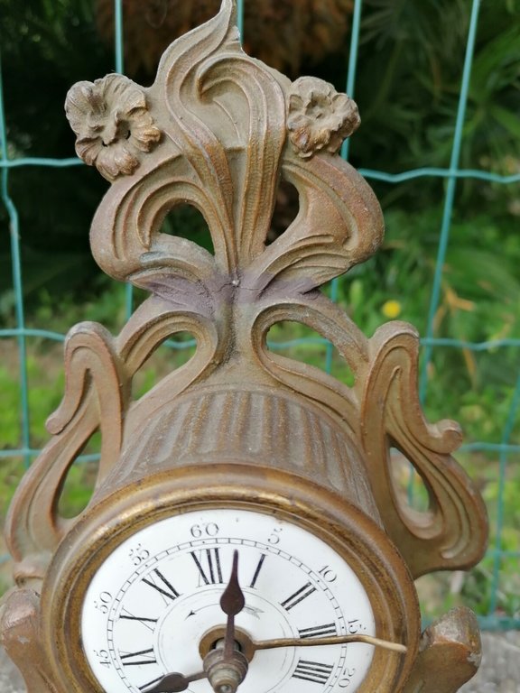 Antico orologio da tavolo in antimonio bronzato d'epoca e stile …