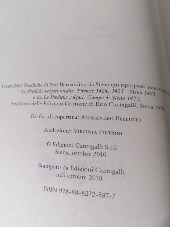 Antologia Delle Prediche Volgari Libro San Bernardino Da Siena Cantagalli …