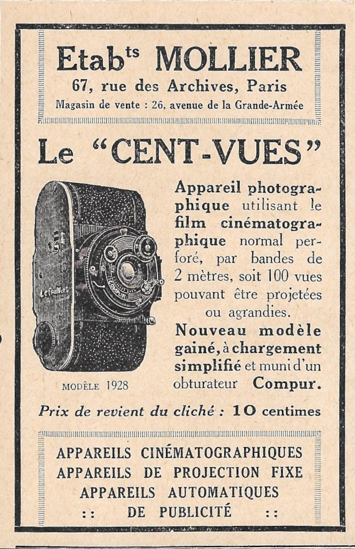 Appareil photographique Mollier Le Cent Vues - Advertising 1928 | Immagine principale