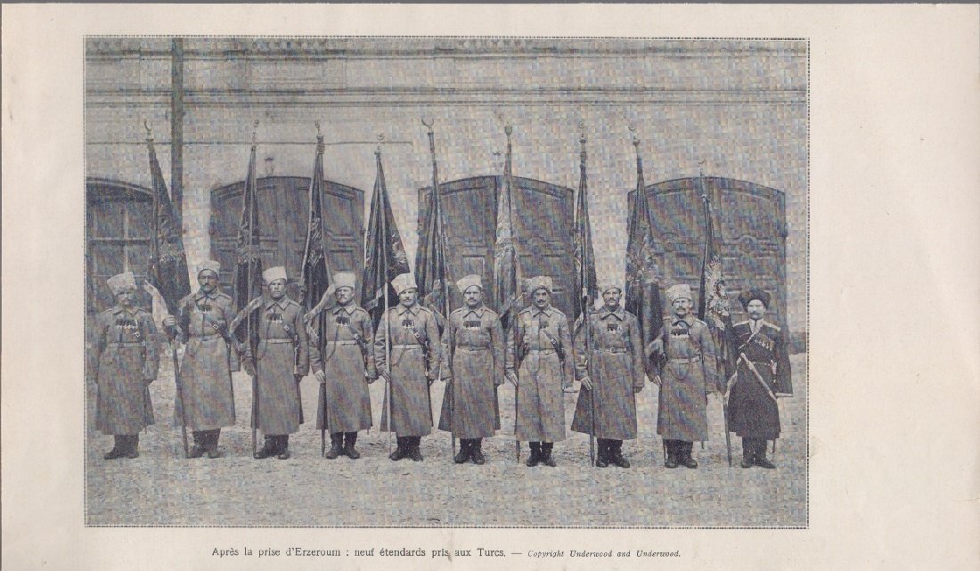 Apres la prise d'Erzeroum neuf etendards pris au Turcs. Illustrazione … | Immagine principale