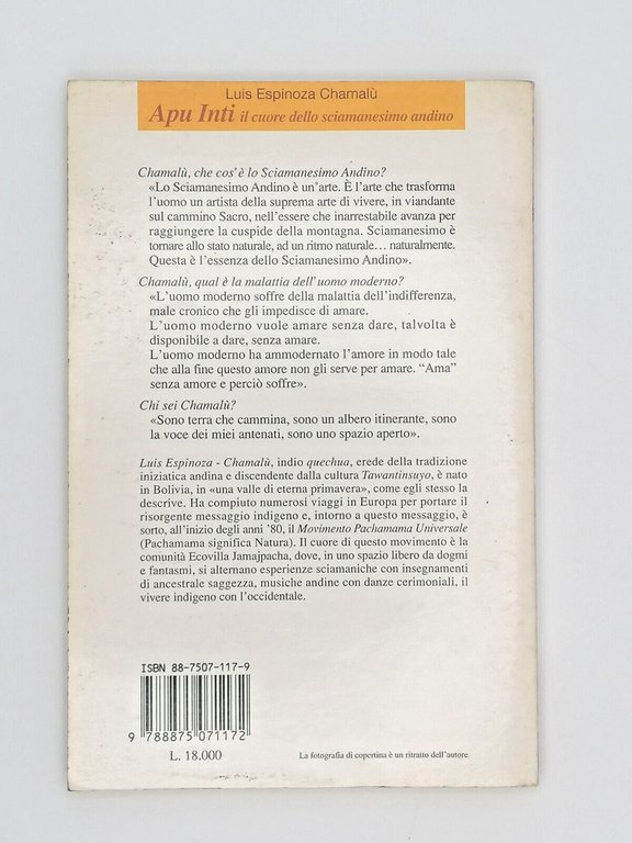 Apu Inti Il Cuore Dello Sciamanesimo Andino Libro Espinoza Chamalù …