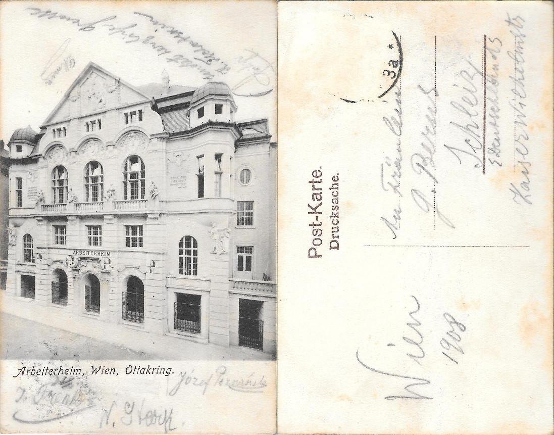 Arbeiterheim, Wien, Ottakring. Viaggiata 1908 | Immagine principale